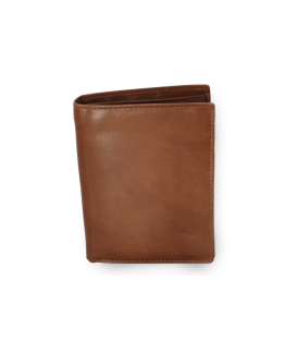 Dark brown men's leather wallet with document security 514-7424-47