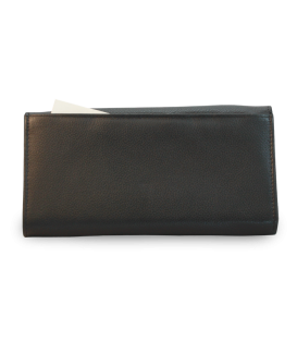 Leather waiter's wallet with zippered coin pockets 515-2401-60