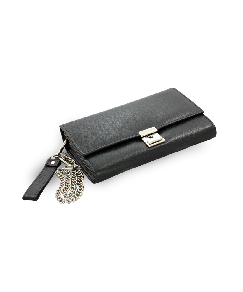 Leather waiter's wallet with chain 515-7401A-60