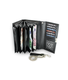 Leather waiter's wallet with chain 515-7401A-60