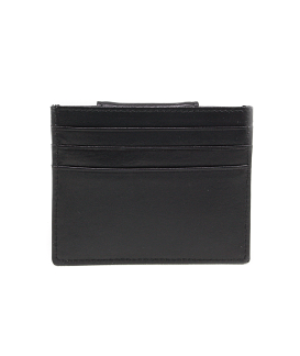 Black leather cardholder with a clip 519-1907-60