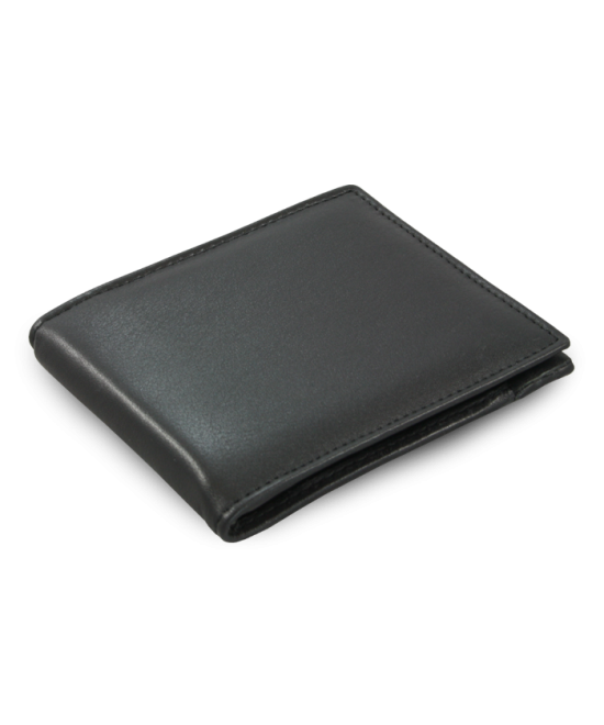 Black men's leather wallet with coin pocket 519-2910-60