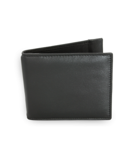 Black men's leather wallet with coin pocket 519-2910-60