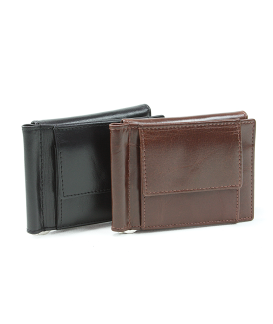 Dark brown men's leather dollar wallet 519-8103-47