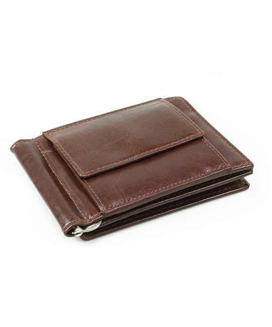 Dark brown men's leather dollar wallet 519-8103-47