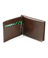 Dark brown men's leather dollar wallet 519-8103-47