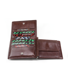 Dark brown men's leather dollar wallet 519-8103-47