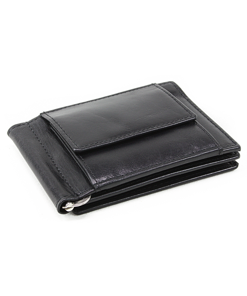 Black men's leather dollar wallet 519-8103-60