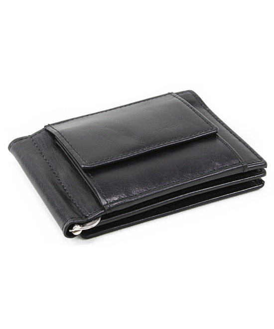 Black men's leather dollar wallet 519-8103-60