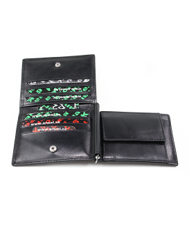 Black men's leather dollar wallet 519-8103-60