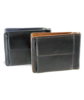 Black-brown men's leather dollar wallet 519-8132-60/47