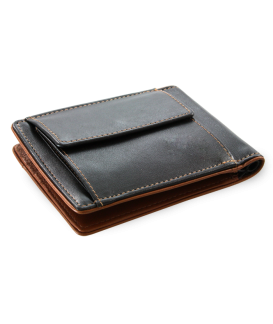 Black-brown men's leather dollar wallet 519-8132-60/47