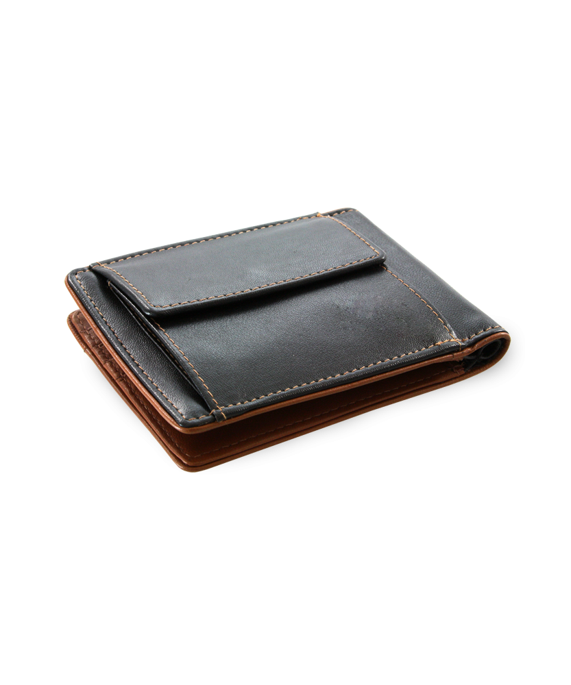 Black-brown men's leather dollar wallet 519-8132-60/47