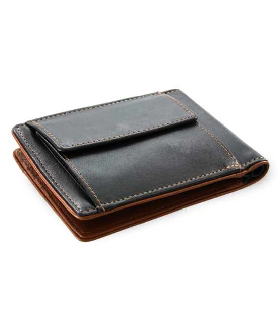 Black-brown men's leather dollar wallet 519-8132-60/47