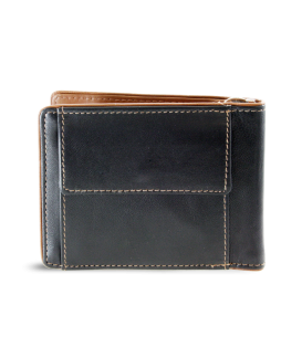 Black-brown men's leather dollar wallet 519-8132-60/47