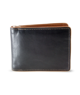 Black-brown men's leather dollar wallet 519-8132-60/47