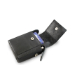 Black leather cigarette case - long 611-0307A-60.