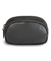 Black leather two-zip etui 611-0368-60