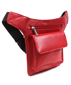 Red Leather Fanny Pack 611-6115-31