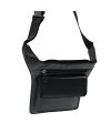 Black leather fanny pack 611-6115-60
