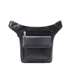 Black leather fanny pack 611-6115-60