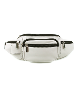 Light grey leather fanny pack 611-6116-20
