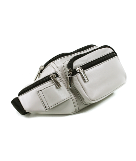 Light grey leather fanny pack 611-6116-20