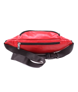 Red leather fanny pack 611-6116-31