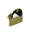 Grüner Leder-Schlüsselanhänger mit Reißverschluss- und Klappenfach 619-0365-55