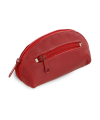 Rote Schlüsseltasche aus Leder mit doppeltem Reißverschluss 619-0367-31