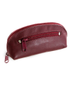 Burgundy leather two-zip keychain 619-0367-34