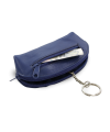 Blue leather double zip keychain 619-0367-97