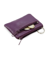 Purple leather double zipper keychain 619-0370-76