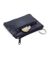 Blaue Schlüsseltasche aus Leder mit doppeltem Reißverschluss 619-0370-97