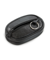 Schwarzer Schlüsselanhänger aus Leder mit zwei großen Reißverschlussfächern 619-0375-60