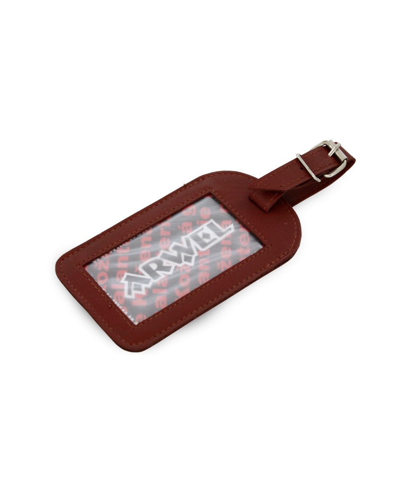 Brown leather baggage tag 619-5405-41