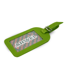 Green leather baggage tag 619-5405-51