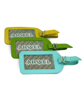 Green leather baggage tag 619-5405-51