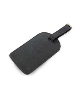Black leather baggage tag 619-5405-60
