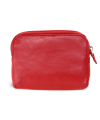 Larger red leather two-zip key chain 619-8104-60