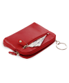 Larger red leather two-zip key chain 619-8104-60