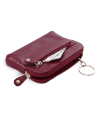 Larger burgundy leather two-zip key chain 619-8104-60