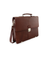 Braune Leder Aktentasche mit Laptopfach 112-5056-40