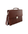 Brown leather briefcase with laptop compartment 112-5056-40