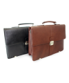 Brown leather briefcase with laptop compartment 112-5056-40