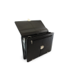 Schwarze Leder Aktentasche mit Laptopfach 112-5056-60