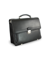 Black leather briefcase with four internal compartments 112-6002-60