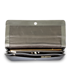 Black leather file with flap 116-2414-60