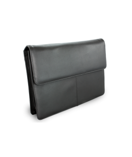Black leather file with flap 116-2414-60