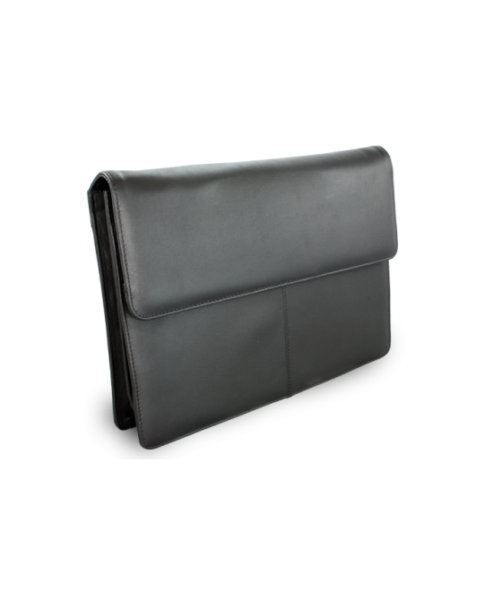Black leather file with flap 116-2414-60
